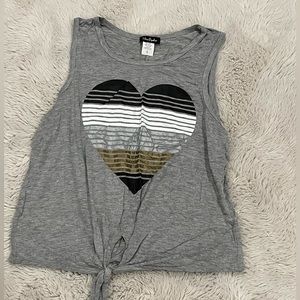 Miss Popular Girls Gray Heart Tank